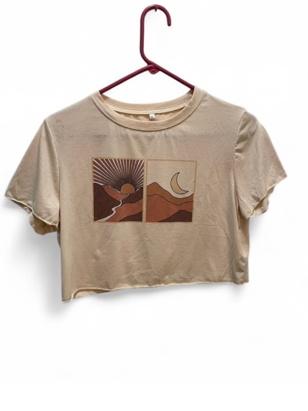 Nude ☀️ Sunrise & 🌙 Moon Crop Top